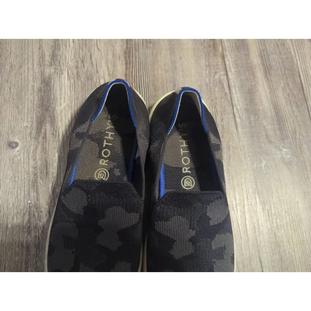 Rothy's The Original Slip On Sneakers Gray Black Knit Camo Women's Size 8